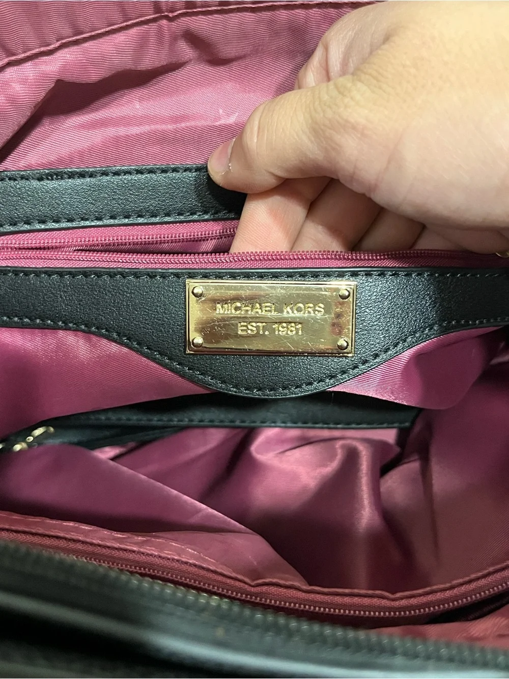 Michael Kors Black Leather Tote Bag